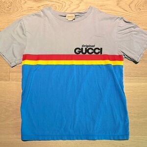 Gucci Kids Short Sleeve Tee - Gray, Blue, Red, Yellow